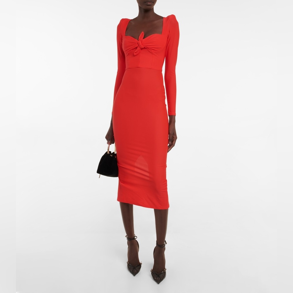 Alex Perry kellan bow mini dress in tangerine